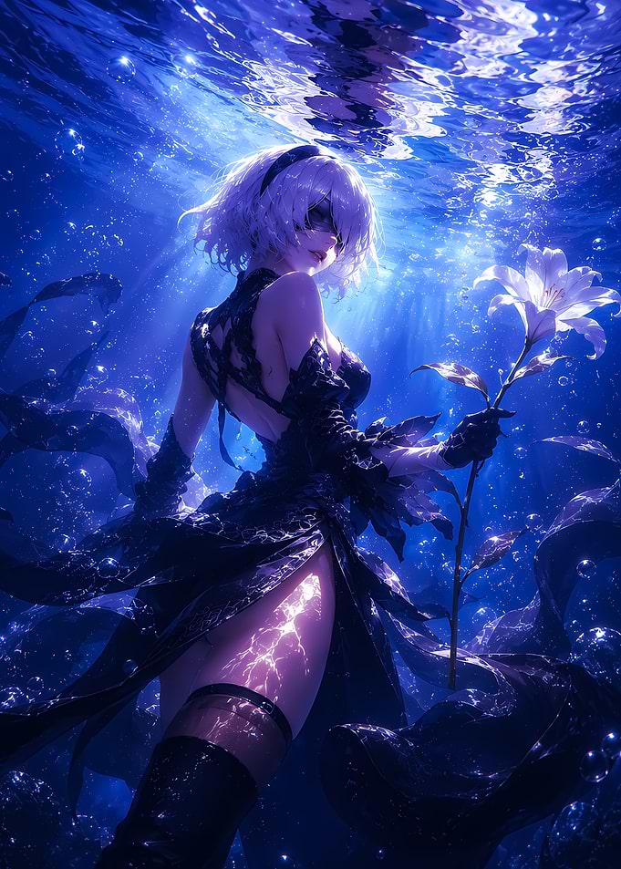2B Underwater with White Lily
