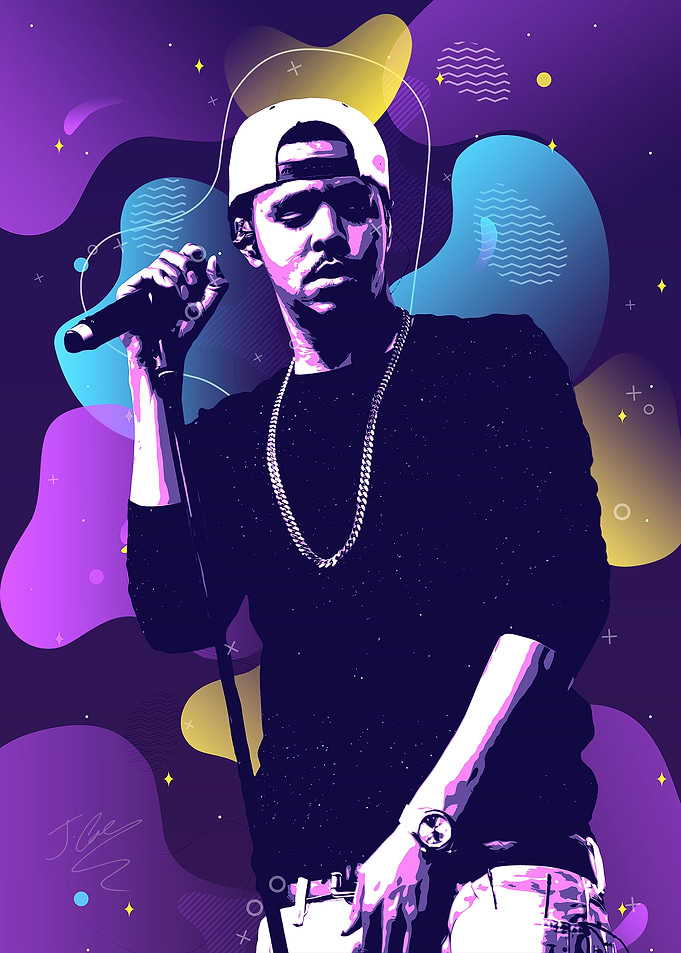 J. Cole Pop Art Portrait