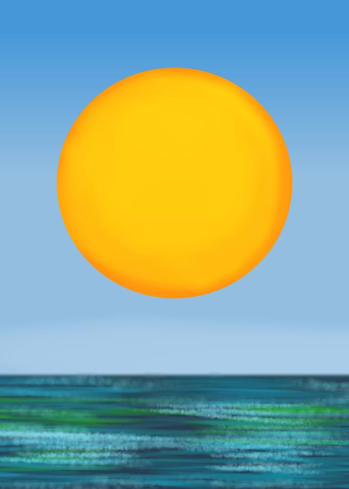 Minimalist Sun Over Ocean Horizon