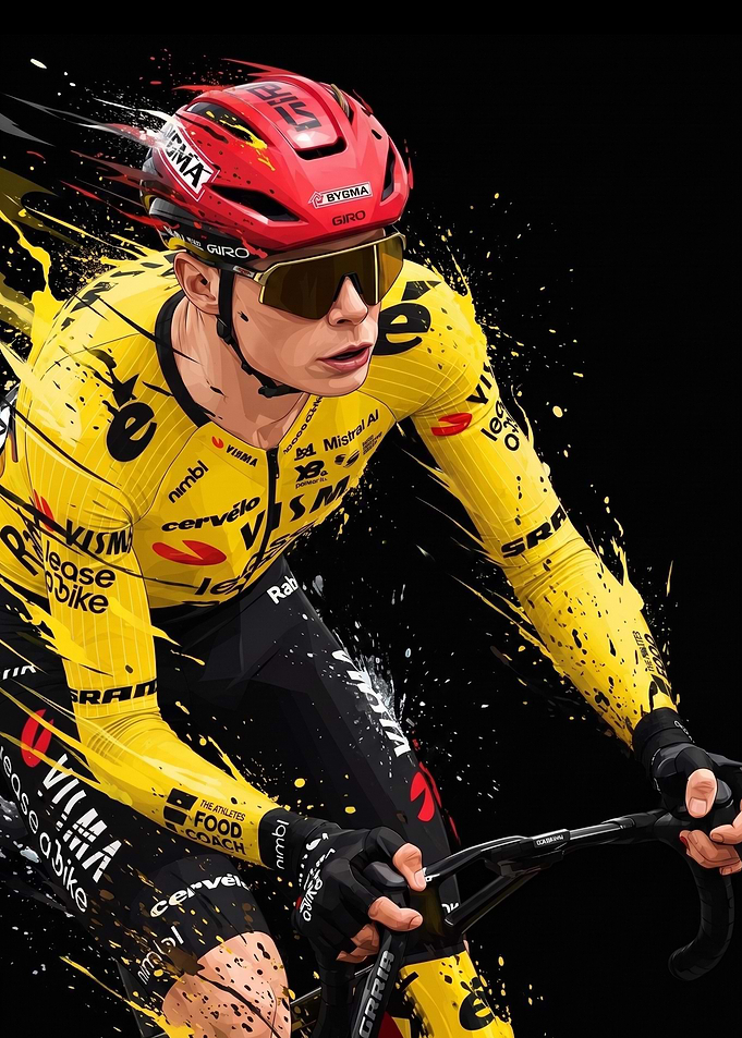 Jonas Vingegaard Cycling Art Portrait