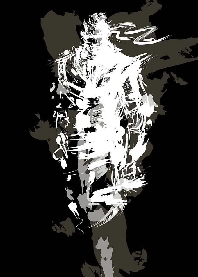 Solid Snake Ink Wash Portrait