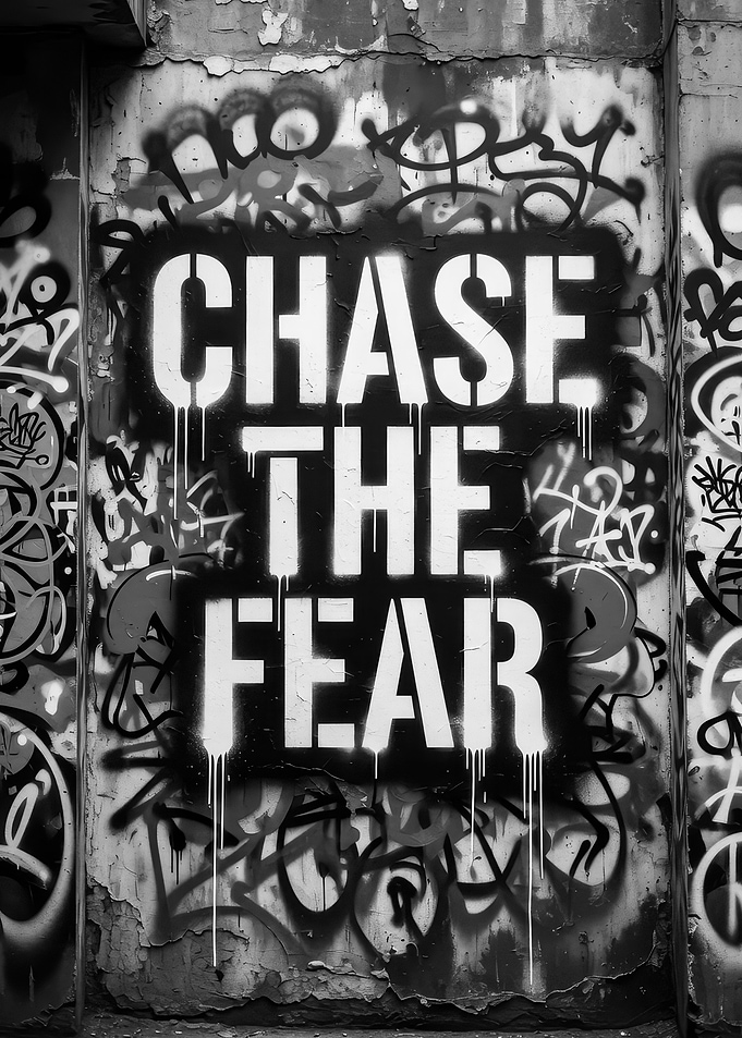 Chase The Fear Graffiti Wall Art