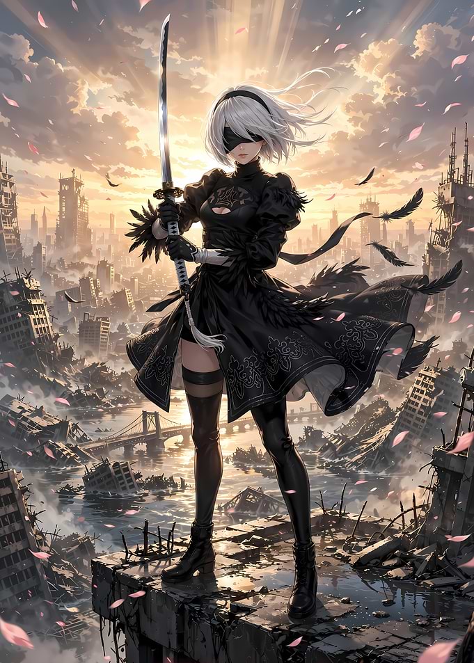2B from NieR Automata in Ruins
