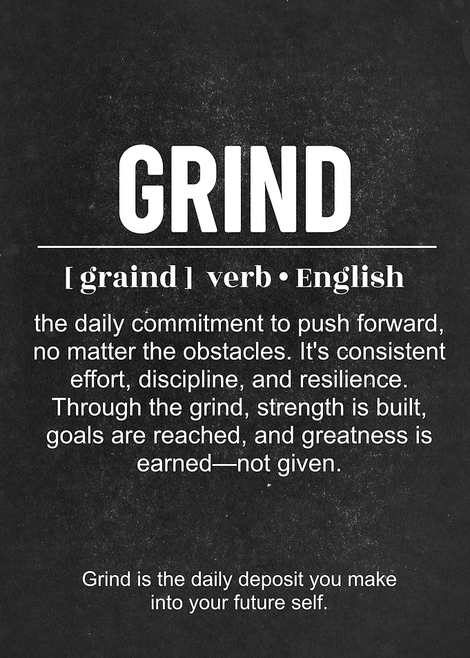 Inspirational Grind Definition Wall Art