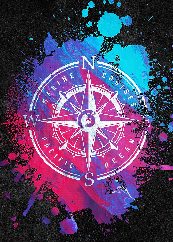 Vibrant Watercolor Compass Design