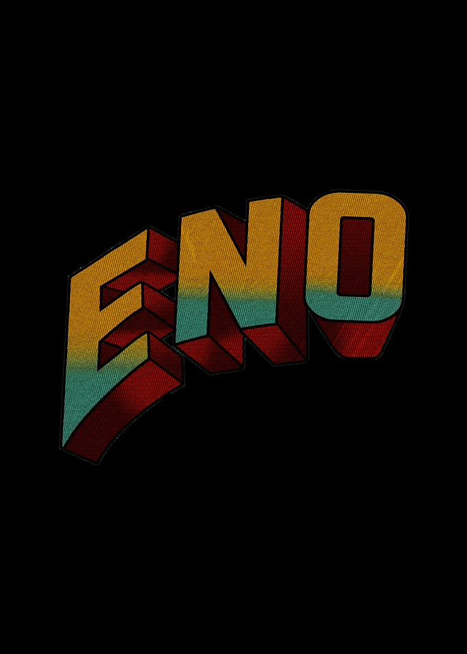 Retro 3D Typography ENO Text Art
