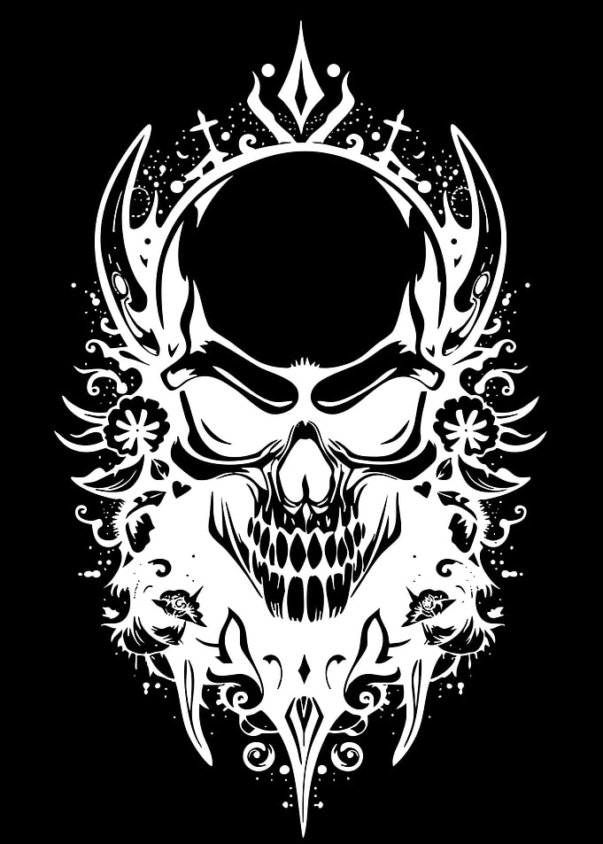 Ornate Tribal Skull Graphic Design