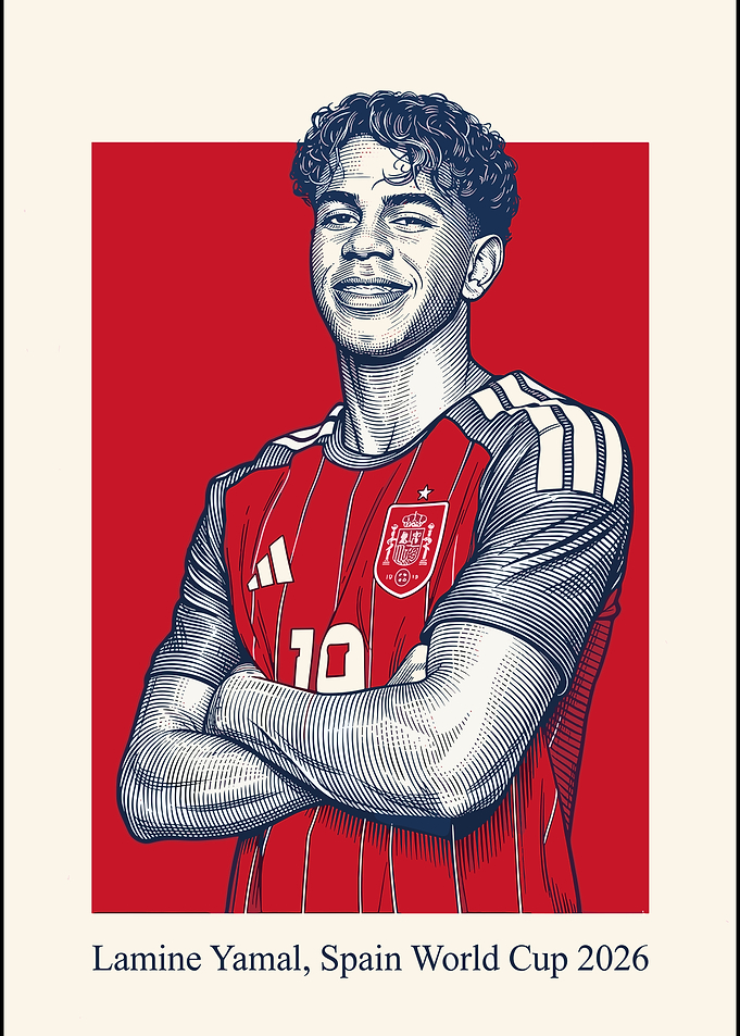 Lamine Yamal Spain World Cup Portrait