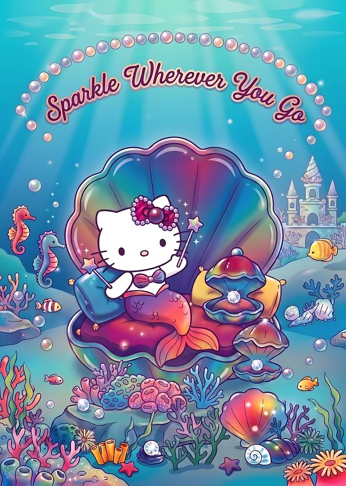 Hello Kitty Mermaid Underwater Scene