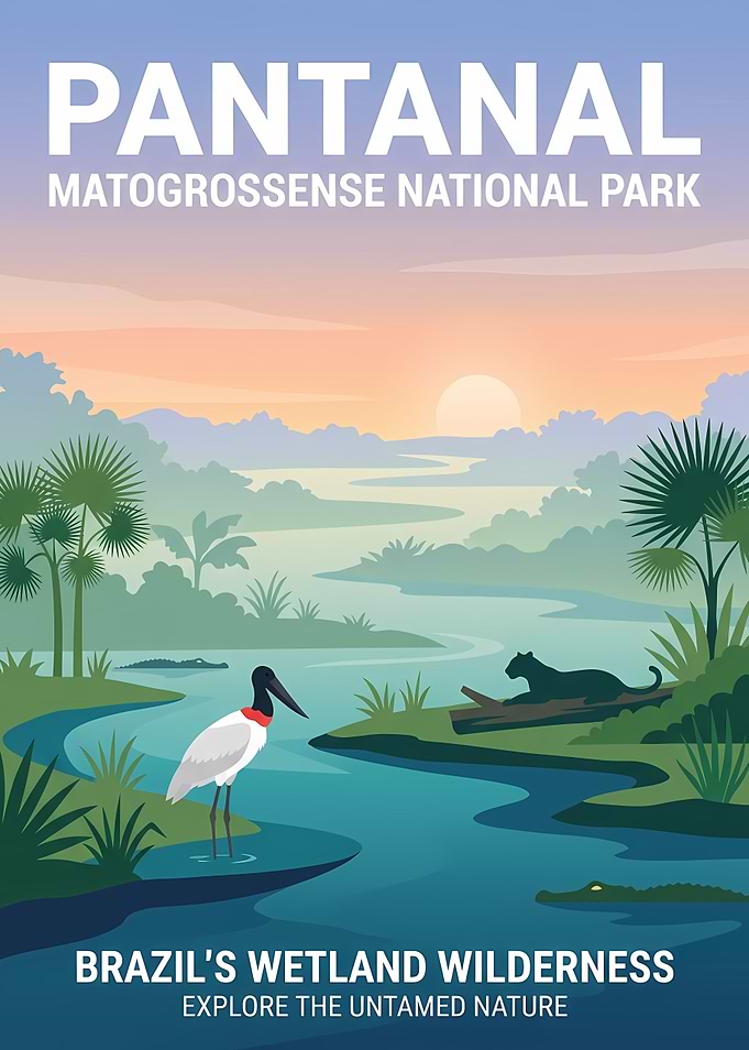 Pantanal Matogrossense National Park Travel Poster