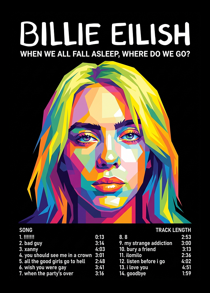 Billie Eilish Pop Art Poster