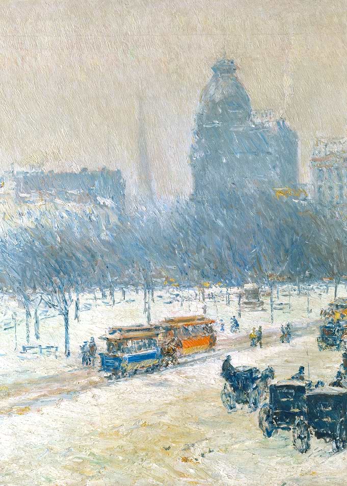 Winter in Union Square New York Painting