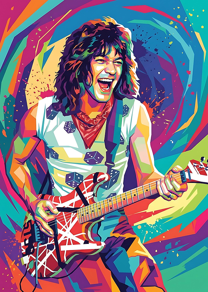 Eddie Van Halen Pop Art Portrait