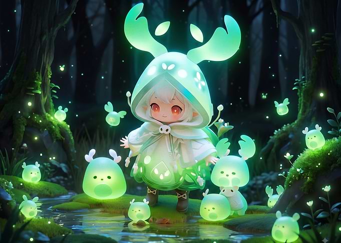 Glowing Forest Spirit and Friends