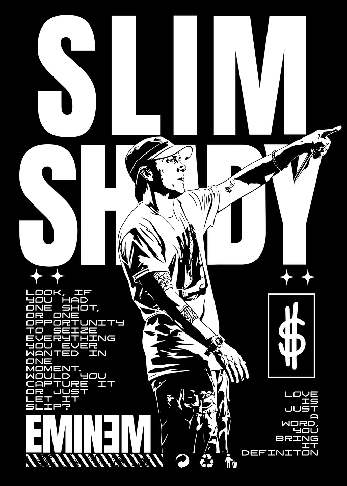 Eminem Slim Shady Graphic Poster