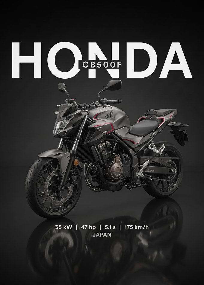 Honda CB500F Motorcycle Studio Shot poster