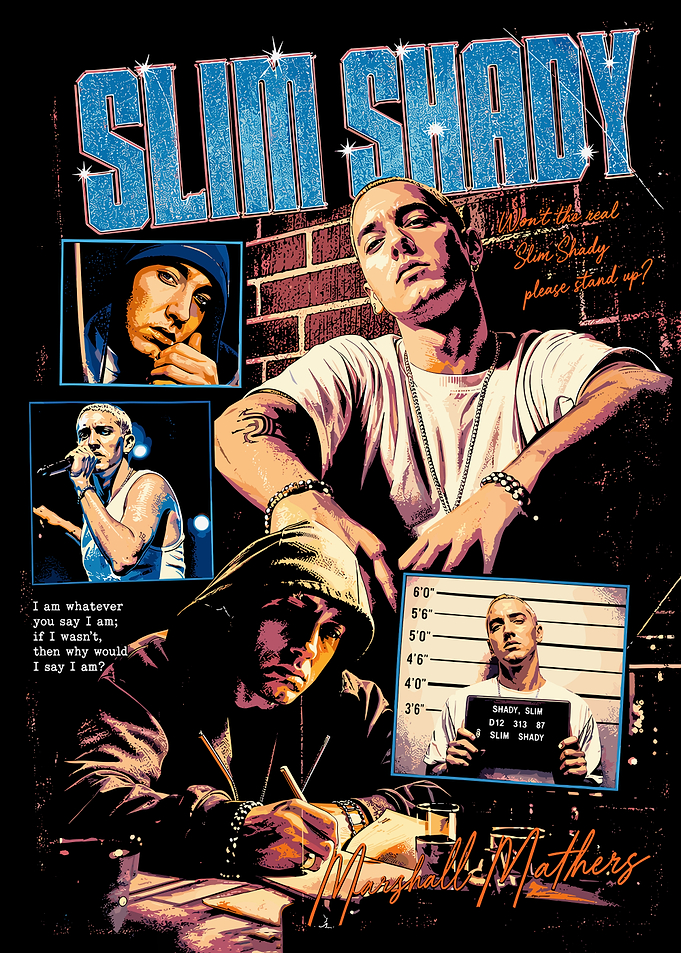 Eminem Slim Shady Collage Poster