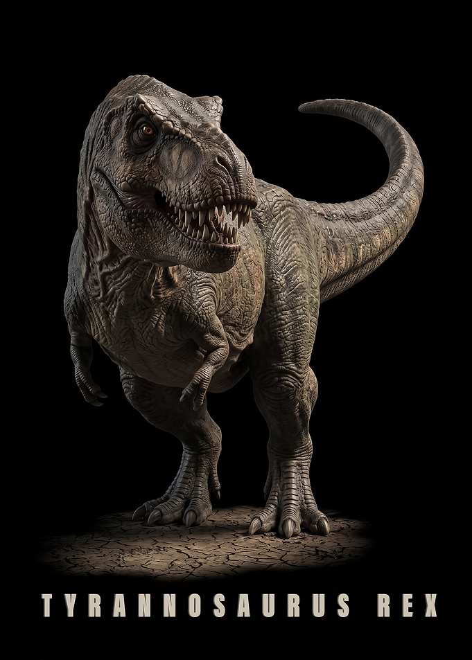 Realistic Tyrannosaurus Rex Dinosaur Portrait poster