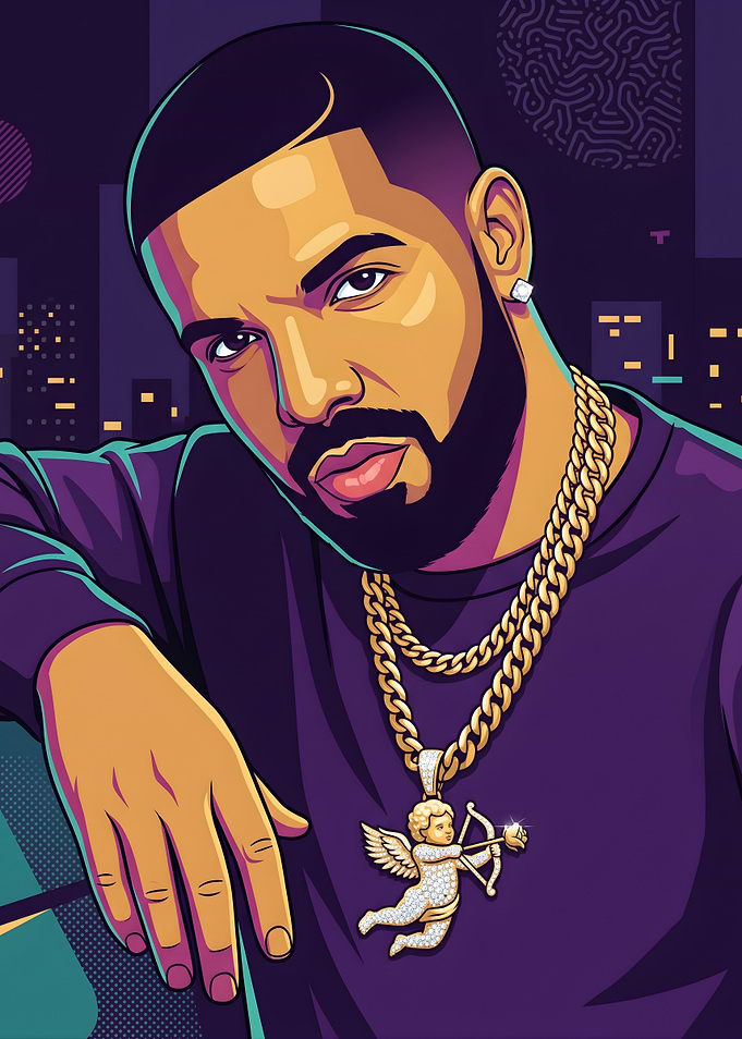 Drake Portrait Vector Illustration