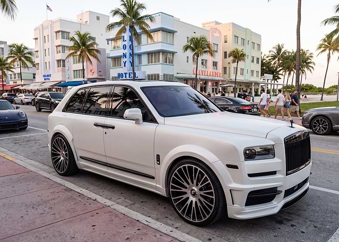 White Rolls-Royce Cullinan in Miami