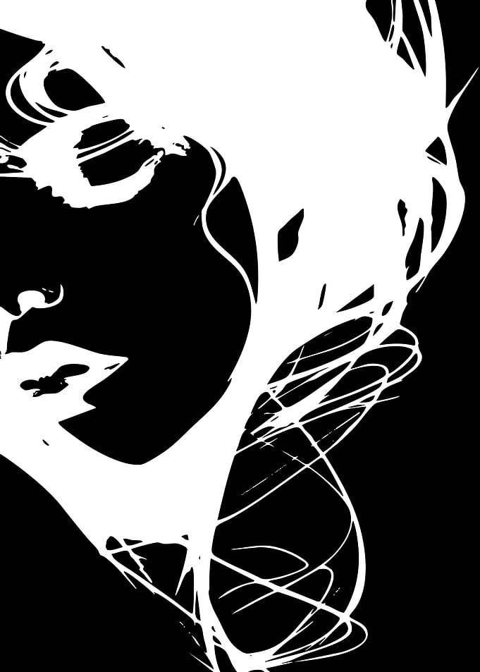 Minimalist Black and White Portrait