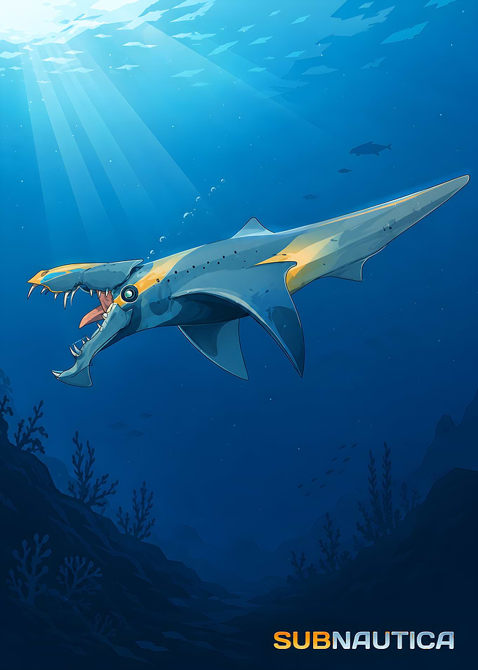 Subnautica Stalker Creature Underwater Art