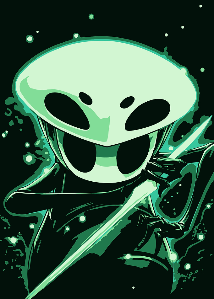 Hollow Knight Quirrel Green Glow Illustration