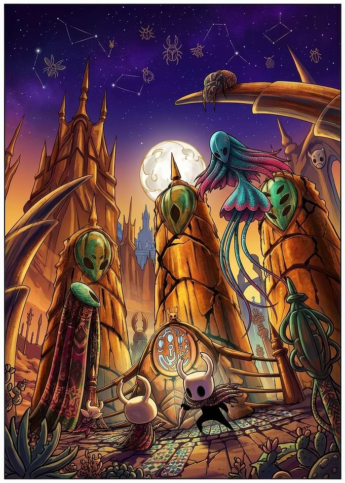 Hollow Knight Desert Oasis Illustration