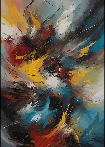 Dynamic Abstract Expressionist Color Explosion