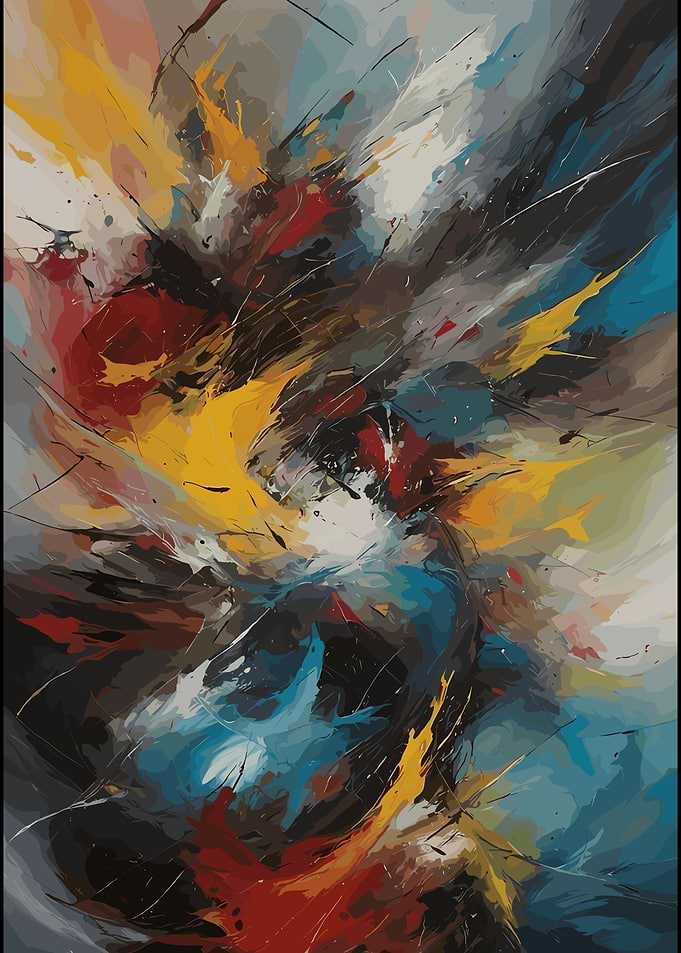 Dynamic Abstract Expressionist Color Explosion