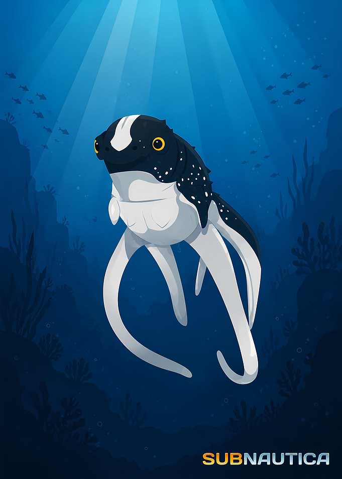 Subnautica Cuddlefish Underwater Poster