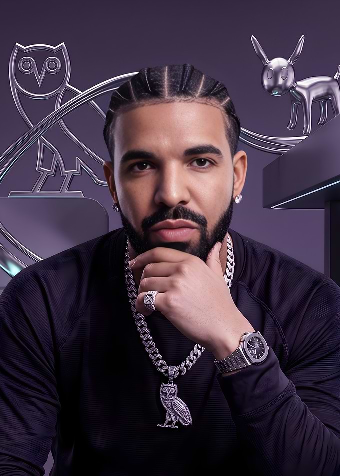 Drake Portrait with OVO Branding