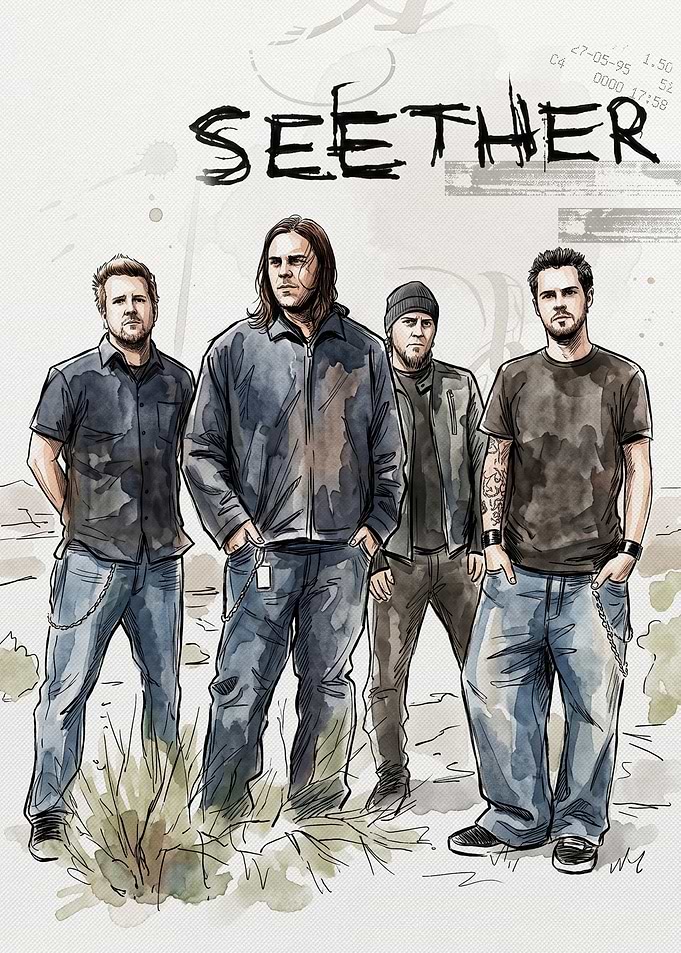 Seether Band Illustration Poster