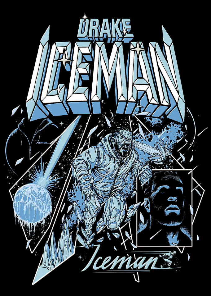 Drake Iceman Comic Style Graphic