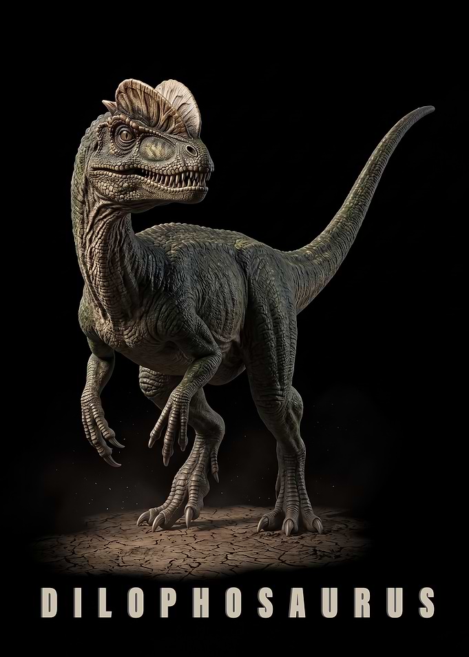 Dilophosaurus Dinosaur Portrait poster