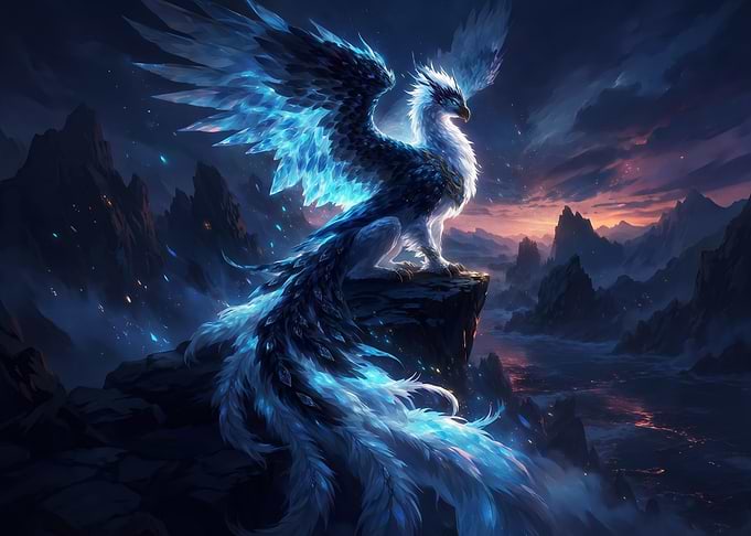 Majestic Blue Ice Phoenix