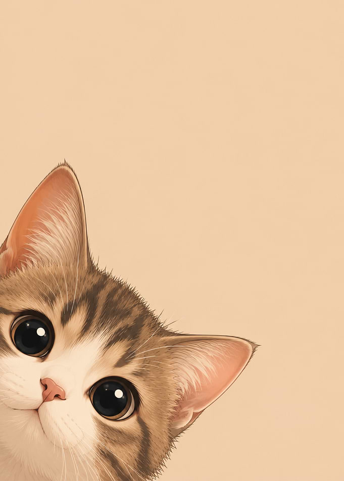 Cute Tabby Kitten Peeking In (without text)