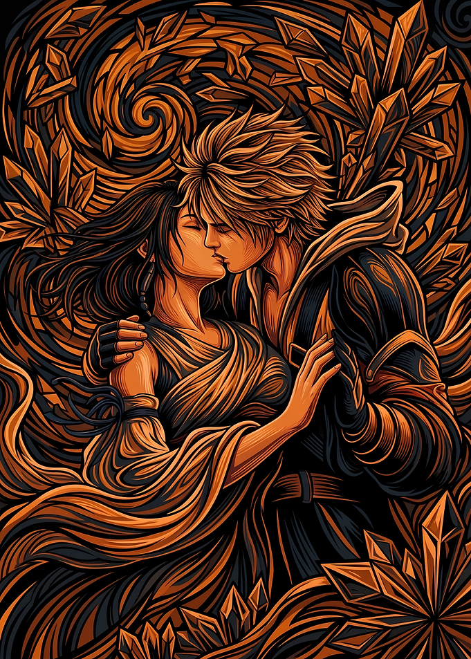 Final Fantasy Squall and Rinoa Kiss
