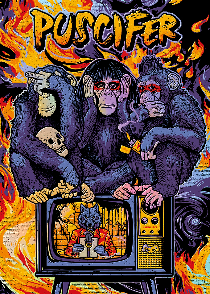 Puscifer Three Wise Monkeys Poster