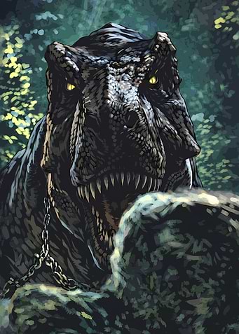 Fierce Tyrannosaurus Rex in Forest