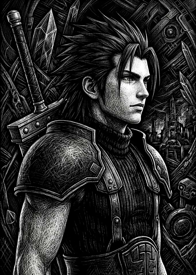 Zack Fair Final Fantasy Portrait