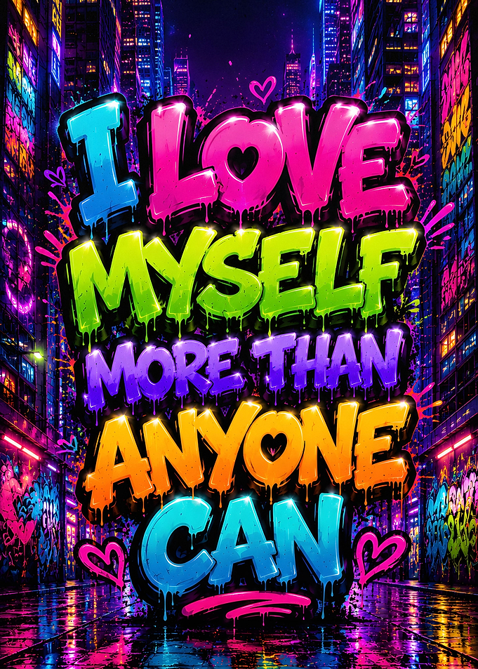 I Love Myself Graffiti Art