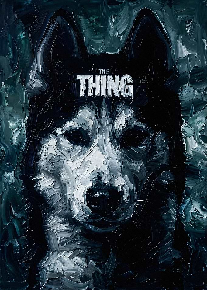 The Thing Husky Oil Painting