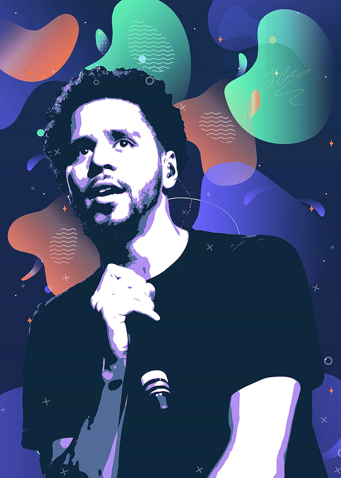 J. Cole Pop Art Portrait