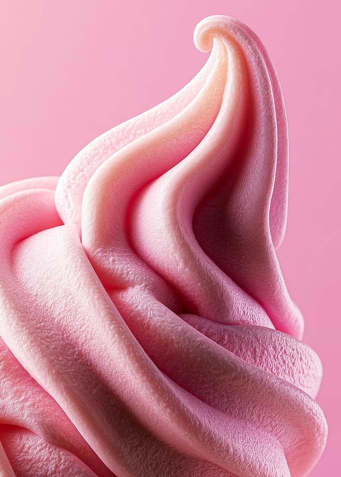 Swirled Pink Soft Serve Ice Cream