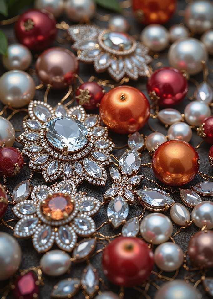 Elegant Pearl and Crystal Jewelry Arrangement