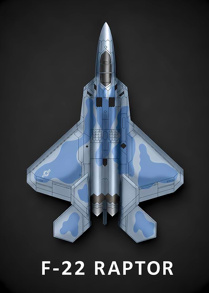 F-22 Raptor Fighter Jet Illustration