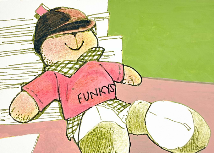 Funky Teddy Bear Illustration