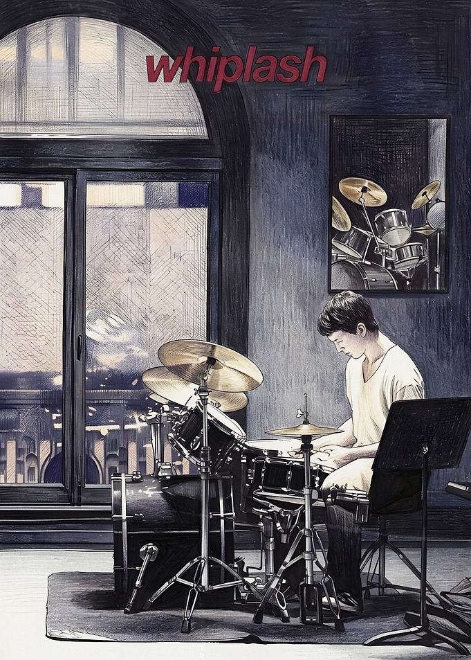 Whiplash Drummer Illustration music