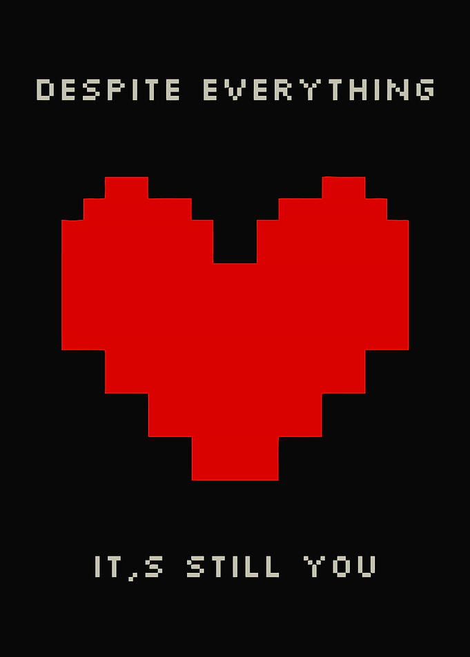 Undertale Pixel Heart Quote Poster